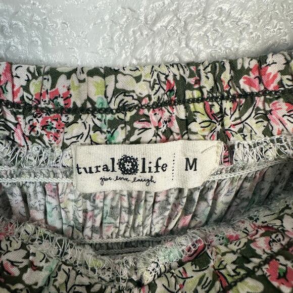 Natural Life Womens Angelina Floral Print Smocked Waist Front Slit Midi Skirt M - Picture 3 of 8